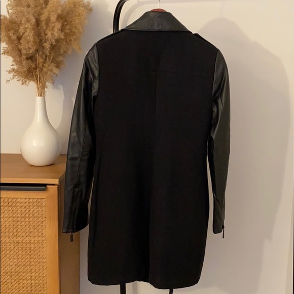 Vince Camuto Faux Leather Trim Asymmetrical Coat - Picture 4 of 6